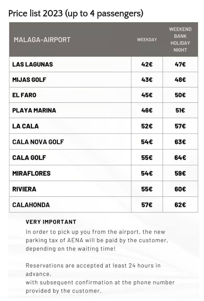 Airport Taxi Transfer Costa del Sol